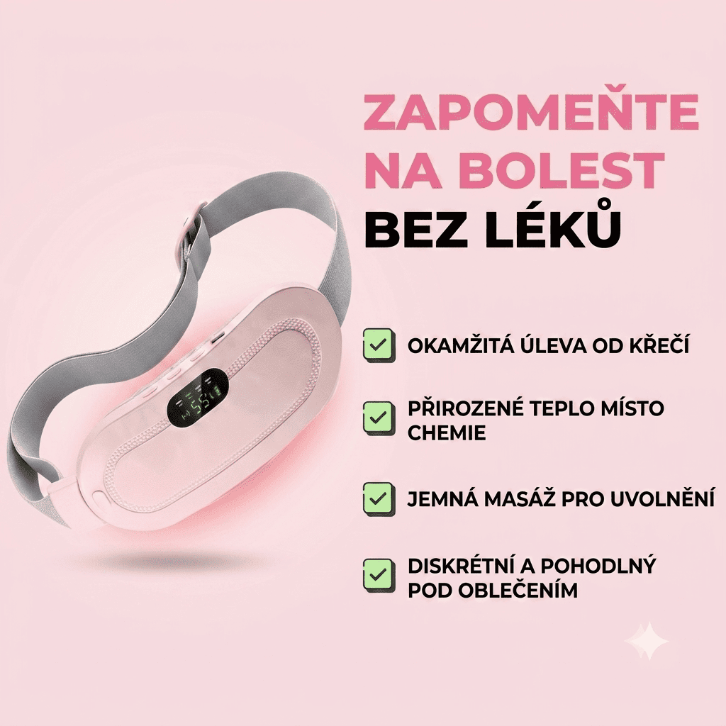 Menstruační hřejivý pás 2v1 (teplo + masáž)