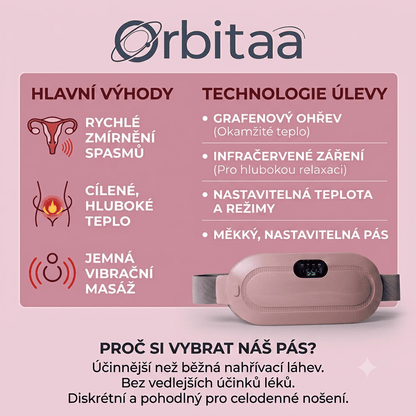 Menstruační hřejivý pás 2v1 (teplo + masáž)