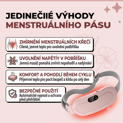 Menstruační hřejivý pás 2v1 (teplo + masáž)