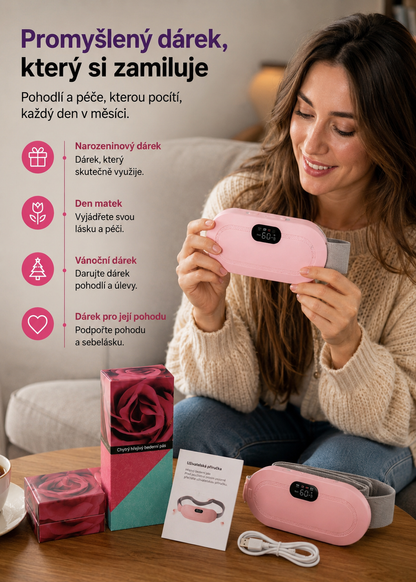 Menstruační hřejivý pás 2v1 (teplo + masáž)
