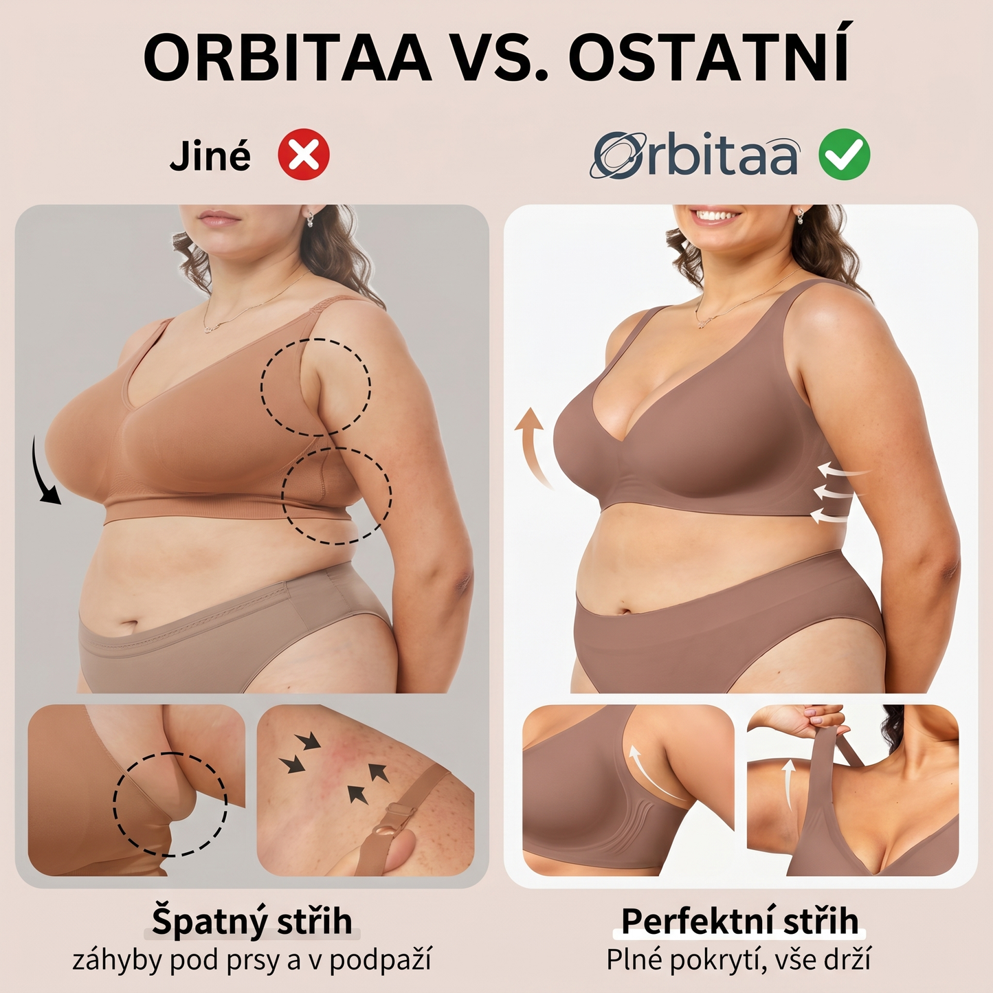 Bezkosticová Tvarující Podprsenka – Hladká Silueta bez Otisků
