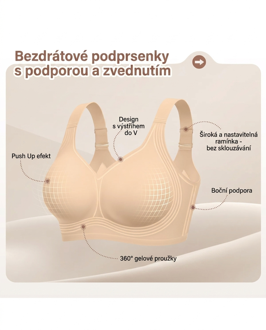 Gelová podprsenka s plným krytím a push-up efektem