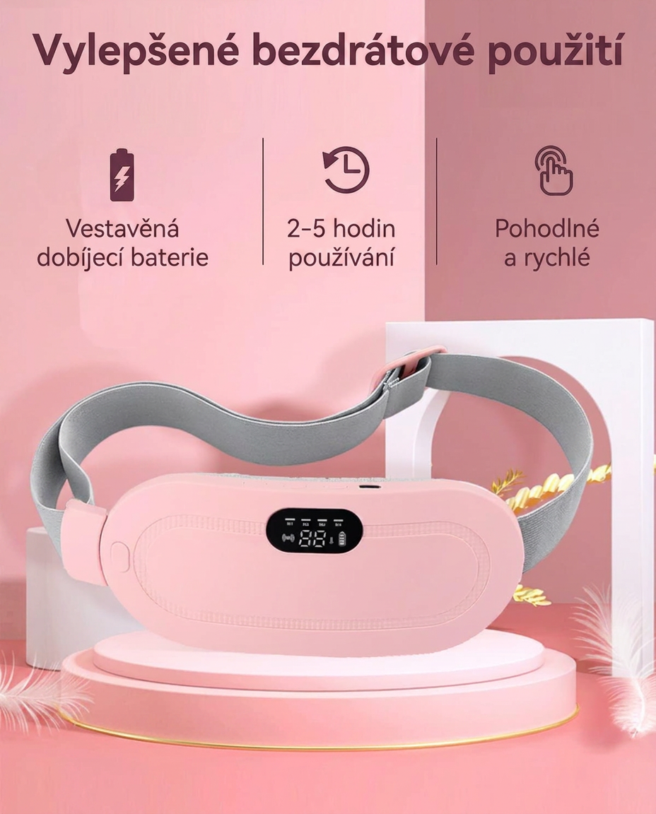 Menstruační hřejivý pás 2v1 (teplo + masáž)