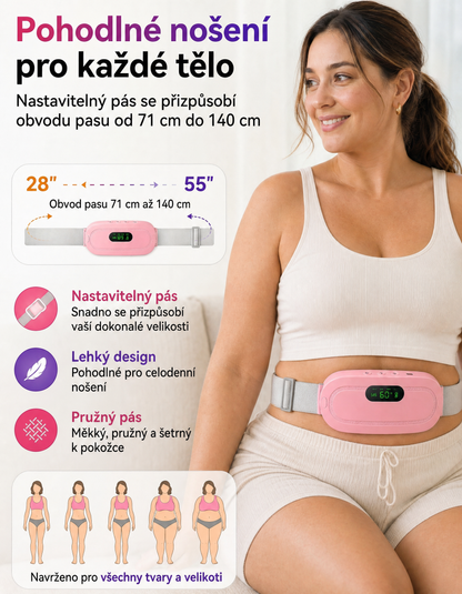 Menstruační hřejivý pás 2v1 (teplo + masáž)
