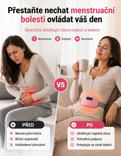 Menstruační hřejivý pás 2v1 (teplo + masáž)